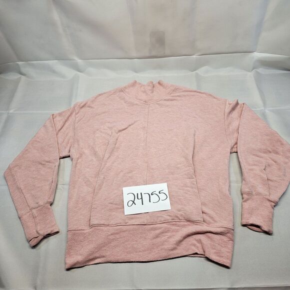 Athleta Apollo Mock Crewneck Sweatshirt Conch‎ Pink Heather Size Small - Picture 5 of 9